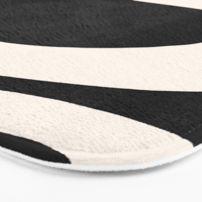 Black and White Abstract Minimal Shapes Bath Mat Gallery Image 3