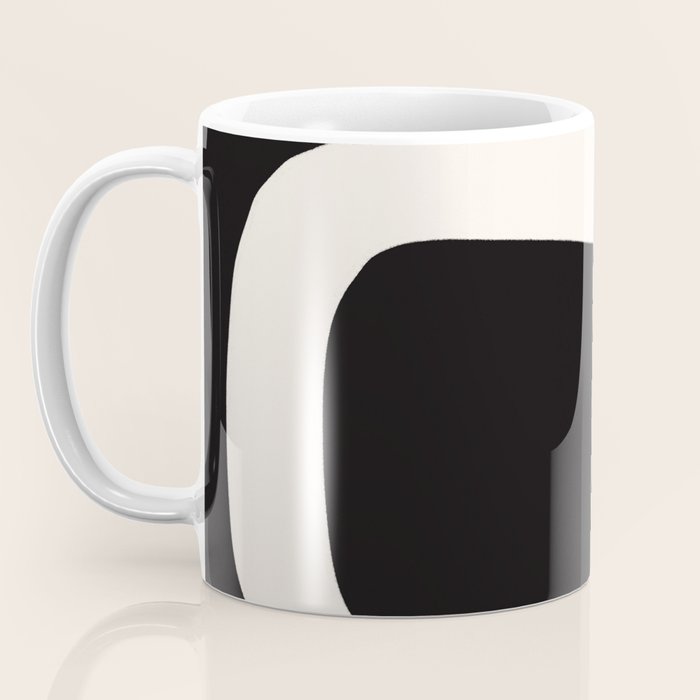 Black and White Abstract Minimal Shapes Coffee Mug Gallery Image 3
