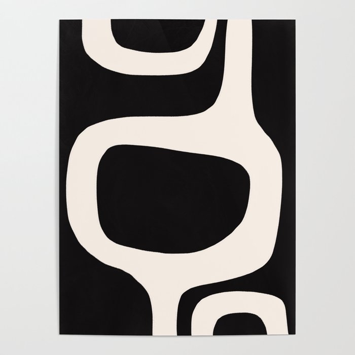 Black and White Abstract Minimal Shapes Poster Gallery Image 1