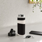 Black and White Abstract Minimal Shapes Water Bottle Gallery Image 4