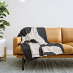 Black and White Abstract Minimal Shapes Throw Blanket Gallery Image 1