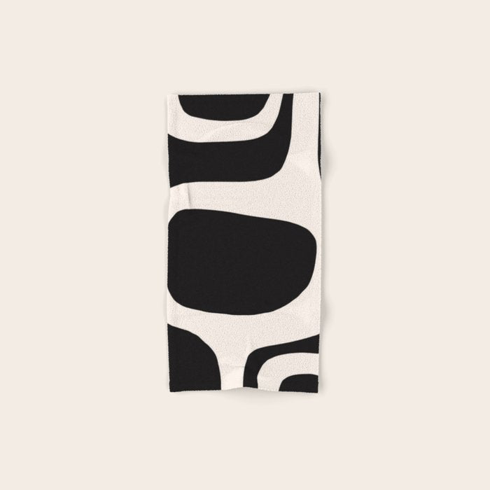 Black and White Abstract Minimal Shapes Bath Towel Gallery Image 1
