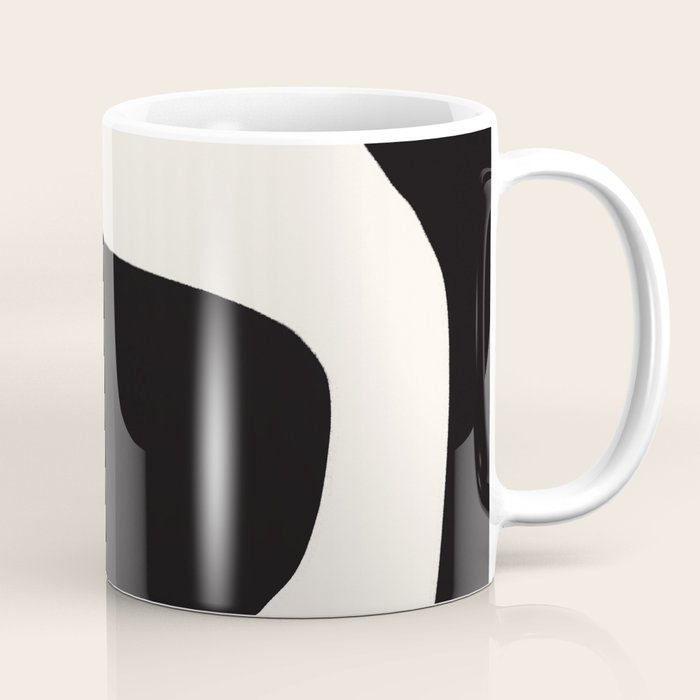 Black and White Abstract Minimal Shapes Coffee Mug Gallery Image 1