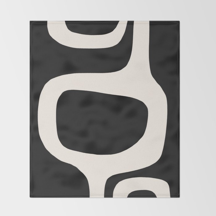 Black and White Abstract Minimal Shapes Throw Blanket Gallery Image 2