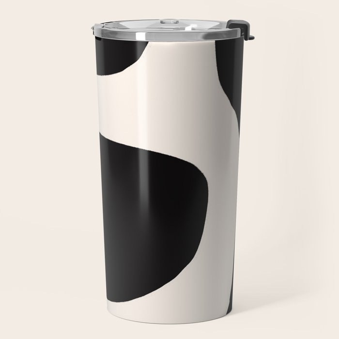 Black and White Abstract Minimal Shapes Travel Mug Gallery Image 2