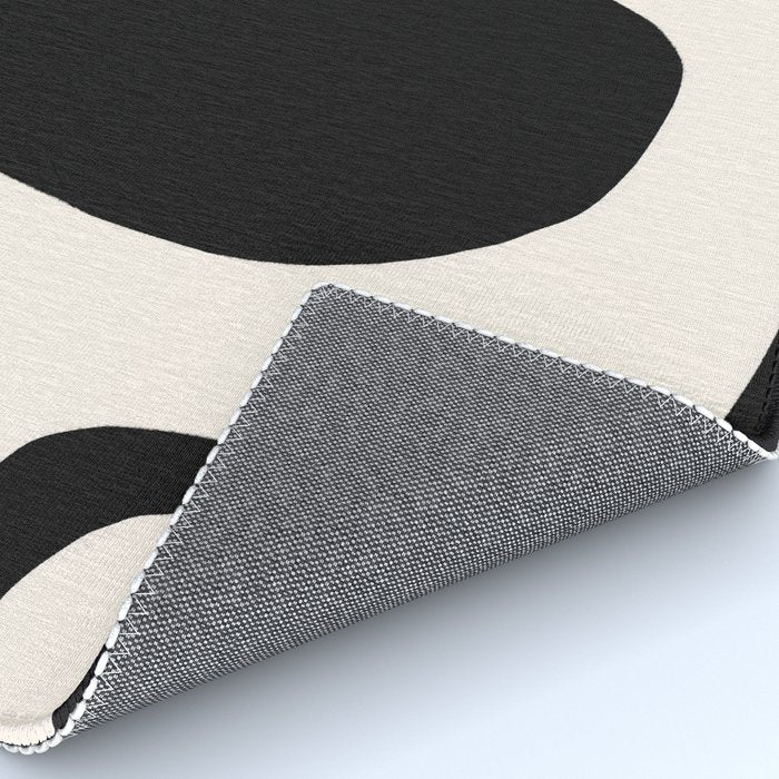 Black and White Abstract Minimal Shapes Rug Gallery Image 4