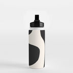 Black and White Abstract Minimal Shapes Water Bottle Gallery Image 2