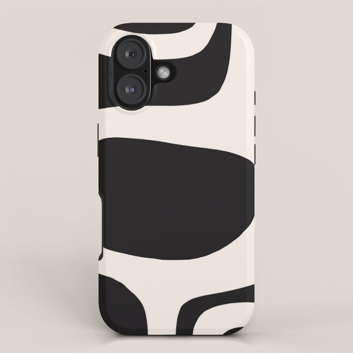 Black and White Abstract Minimal Shapes iPhone Case Gallery Image 1
