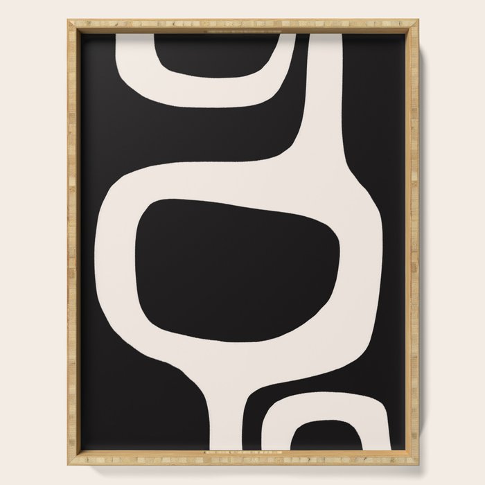 Black and White Abstract Minimal Shapes Serving Tray Gallery Image 1