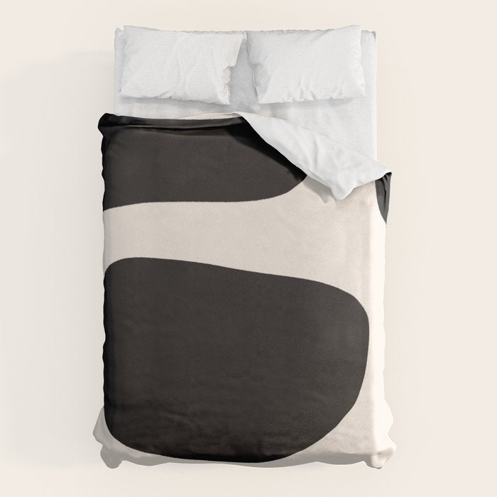 Black and White Abstract Minimal Shapes Duvet Cover Gallery Image 1