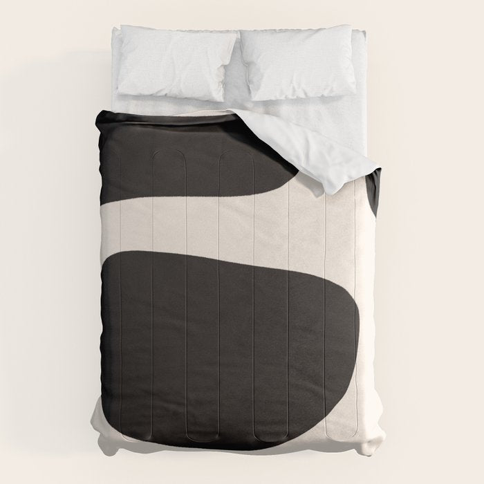 Black and White Abstract Minimal Shapes Comforter Gallery Image 6