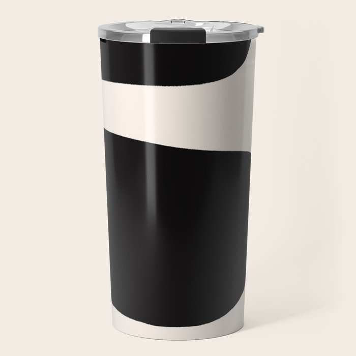 Black and White Abstract Minimal Shapes Travel Mug Gallery Image 1