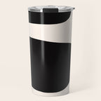 Black and White Abstract Minimal Shapes Travel Mug Gallery Image 1