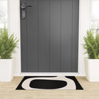 Black and White Abstract Minimal Shapes Welcome Mat Gallery Image 3