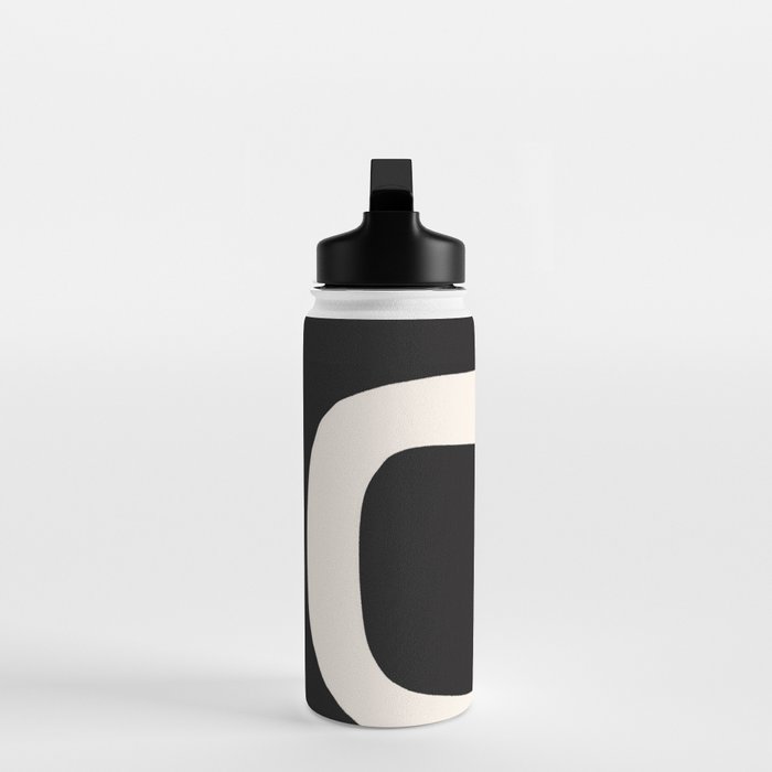 Black and White Abstract Minimal Shapes Water Bottle Gallery Image 3