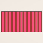 Bold Stripes Vertical Colorful Eclectic Lined Pink and Russet Pattern Desk Mat Gallery Image 3