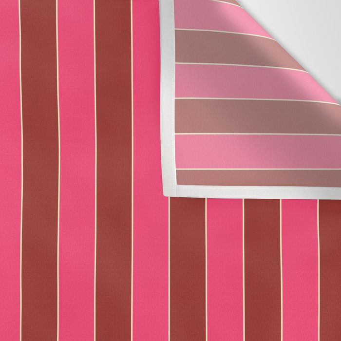 Bold Stripes Vertical Colorful Eclectic Lined Pink and Russet Pattern Wall Tapestry Gallery Image 3