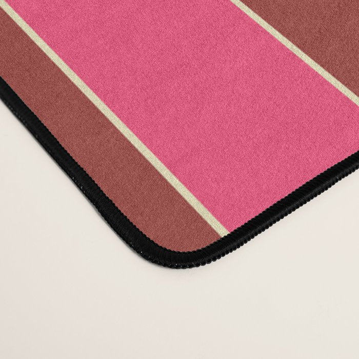 Bold Stripes Vertical Colorful Eclectic Lined Pink and Russet Pattern Desk Mat Gallery Image 4