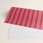 Bold Stripes Vertical Colorful Eclectic Lined Pink and Russet Pattern Wrapping Paper Gallery Image 2