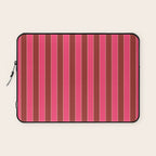 Bold Stripes Vertical Colorful Eclectic Lined Pink and Russet Pattern Laptop Sleeve Gallery Image 1