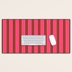 Bold Stripes Vertical Colorful Eclectic Lined Pink and Russet Pattern Desk Mat Gallery Image 1