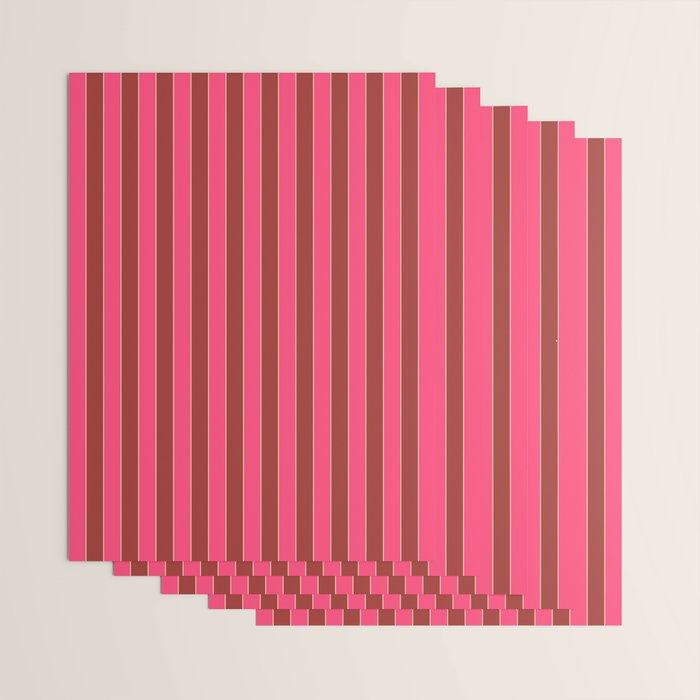 Bold Stripes Vertical Colorful Eclectic Lined Pink and Russet Pattern Wrapping Paper Gallery Image 3
