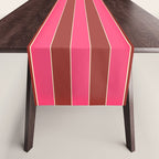 Bold Stripes Vertical Colorful Eclectic Lined Pink and Russet Pattern Table Runner Gallery Image 1