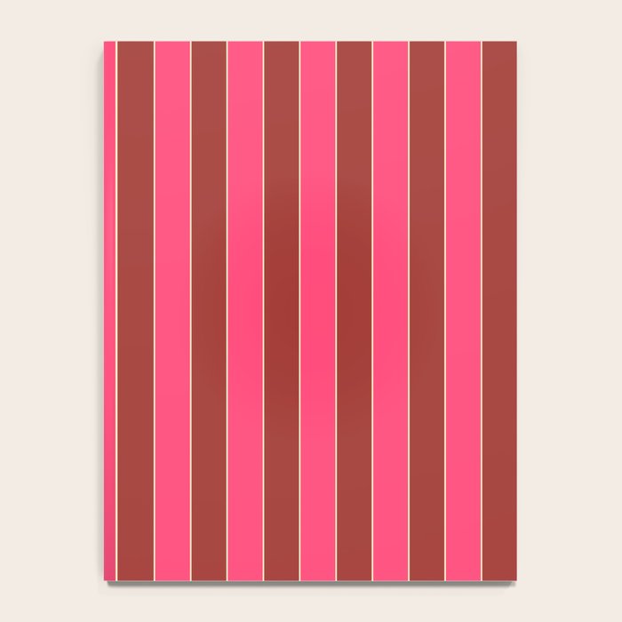 Bold Stripes Vertical Colorful Eclectic Lined Pink and Russet Pattern Notebook Gallery Image 4