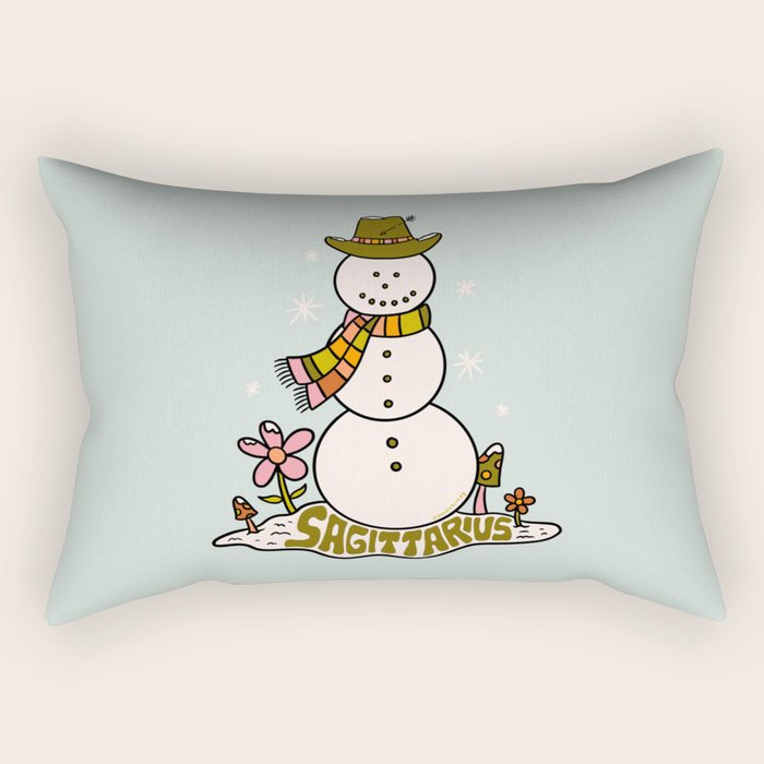 Sagittarius Snowman Rectangular Pillow Gallery Image 2