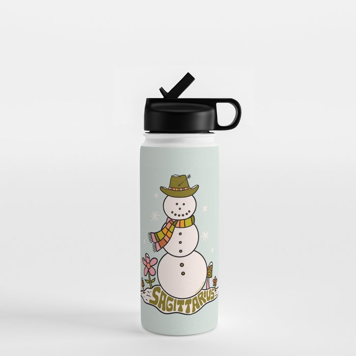 Sagittarius Snowman Water Bottle Gallery Image 1