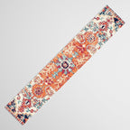 Antique Oriental Persian Burnt Orange & Aqua Table Runner Gallery Image 3