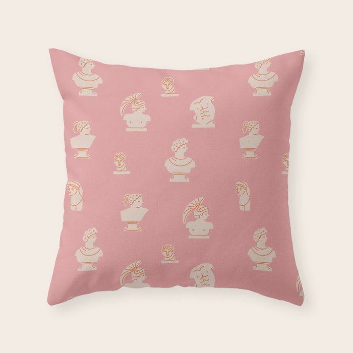 Antique Sculptures Throw Pillow Gallery Image 6
