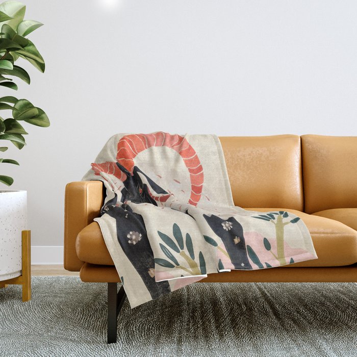 Majestic Ram Throw Blanket Gallery Image 1