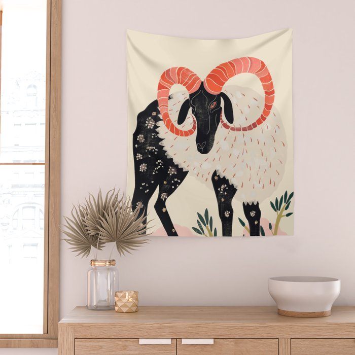 Majestic Ram Wall Tapestry Gallery Image 2