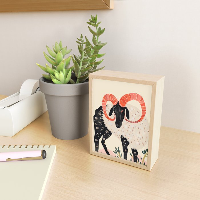 Majestic Ram Mini Art Print Gallery Image 2