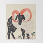 Majestic Ram Throw Blanket Gallery Image 2