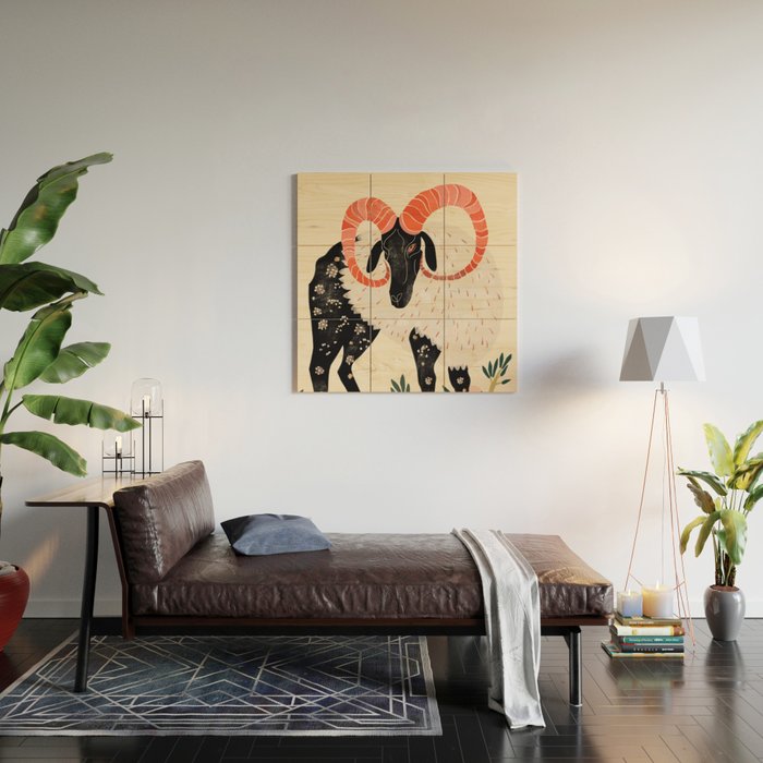 Majestic Ram Wood Wall Art Gallery Image 2