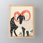 Majestic Ram Mini Art Print Gallery Image 1