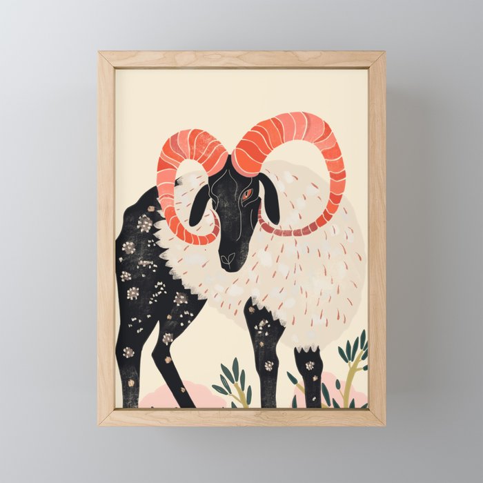 Majestic Ram Mini Art Print Gallery Image 1