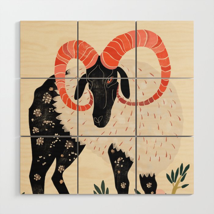 Majestic Ram Wood Wall Art Gallery Image 1
