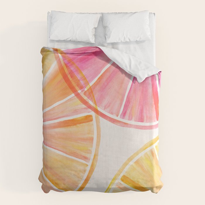 Summer Citrus Party Watercolor Duvet Cover Gallery Image 6