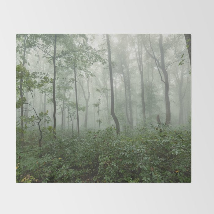 Smoky Mountain Summer Forest - National Park Nature Photography Throw Blanket Gallery Image 2