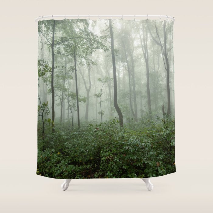 Smoky Mountain Summer Forest - National Park Nature Photography Shower Curtain Gallery Image 1