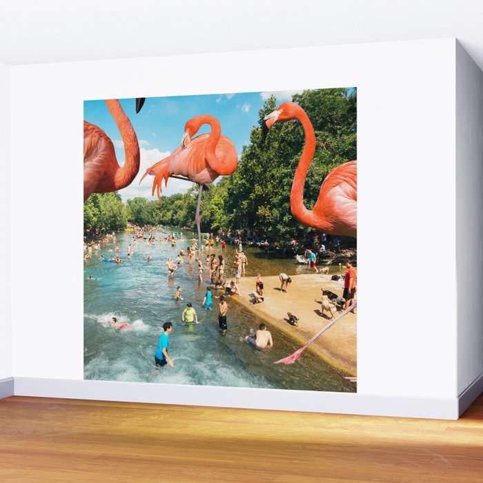 Flamingo Shore Wall Mural Gallery Image 2