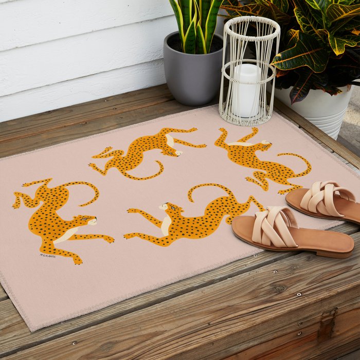 Leopard Race - pink Outdoor Rug Gallery Image 2