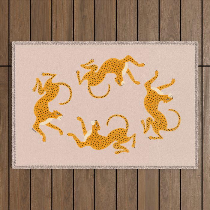 Leopard Race - pink Outdoor Rug Gallery Image 1