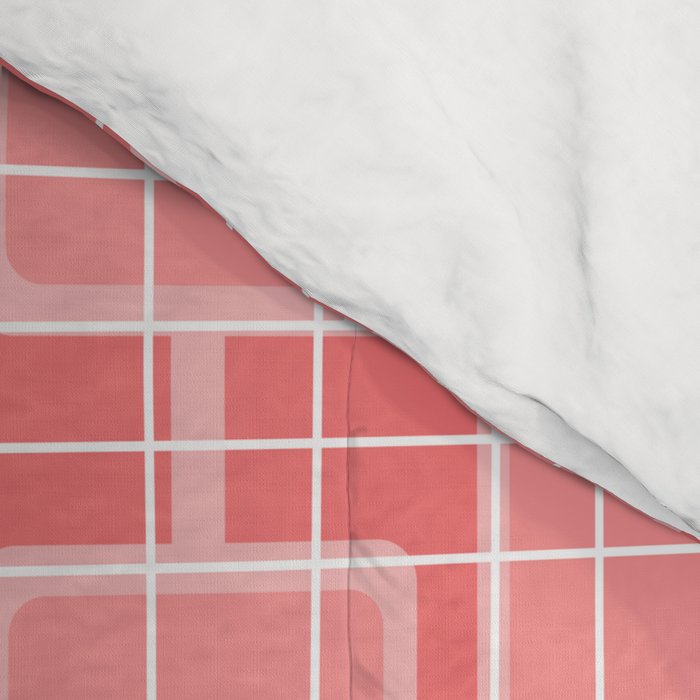 Mid Century Modern Woven Link Pattern in Pink and White Comforter Gallery Image 4