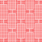 Mid Century Modern Woven Link Pattern in Pink and White Coffee Mug Gallery Image 2