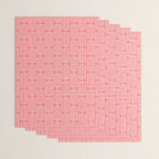Mid Century Modern Woven Link Pattern in Pink and White Wrapping Paper Gallery Image 3