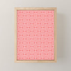 Mid Century Modern Woven Link Pattern in Pink and White Mini Art Print Gallery Image 1